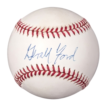 Gerald Ford Signed ONL Coleman Baseball (Beckett PreCert)